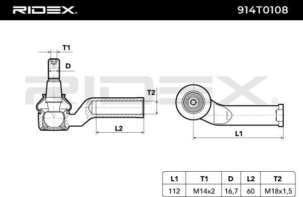 RIDEX 914T0108 - Rotule de barre de connexion droxauto.com