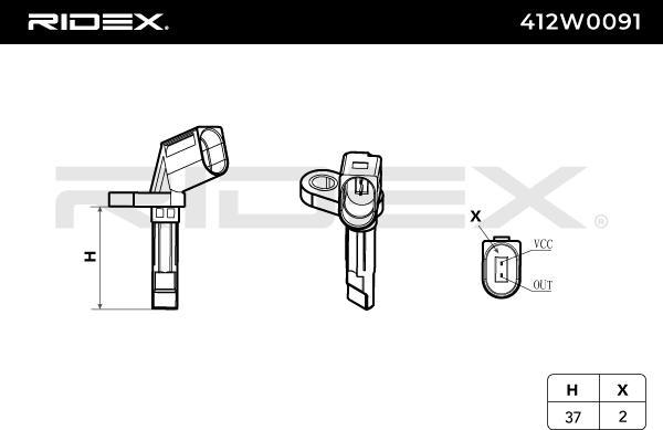 RIDEX 412W0091 - Capteur, vitesse de roue droxauto.com