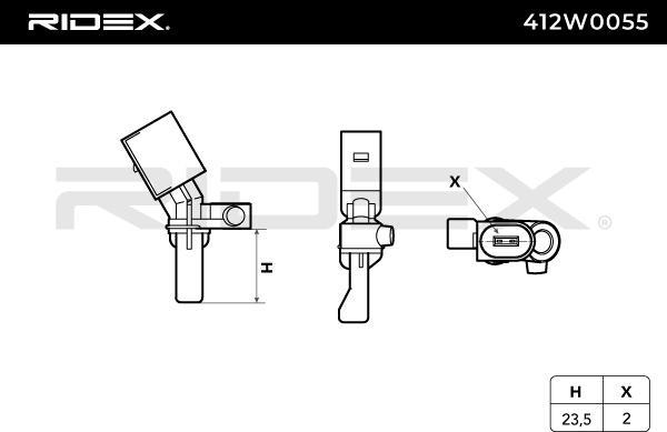 RIDEX 412W0055 - Capteur, vitesse de roue droxauto.com