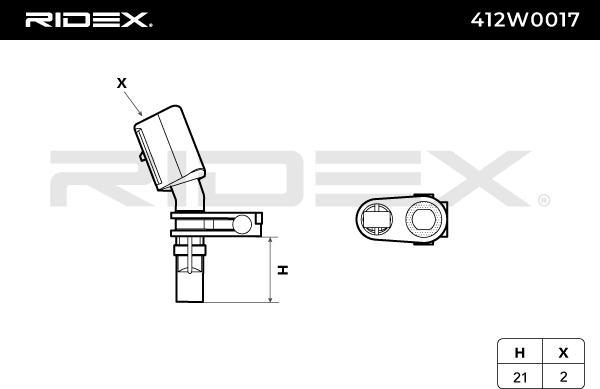 RIDEX 412W0017 - Capteur, vitesse de roue droxauto.com