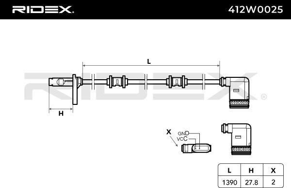 RIDEX 412W0025 - Capteur, vitesse de roue droxauto.com