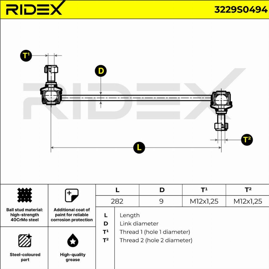 RIDEX 3229S0494 - Entretoise / tige, stabilisateur droxauto.com