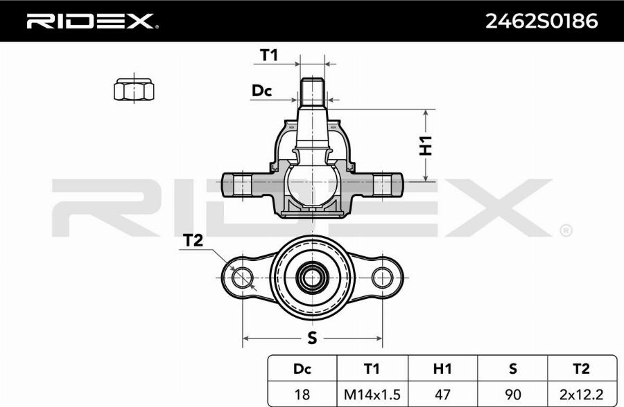 RIDEX 2462S0186 - Rotule de suspension droxauto.com