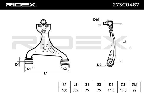 RIDEX 273C0487 - Bras de liaison, suspension de roue droxauto.com