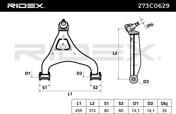 RIDEX 273C0629 - Bras de liaison, suspension de roue droxauto.com