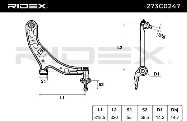 RIDEX 273C0247 - Bras de liaison, suspension de roue droxauto.com