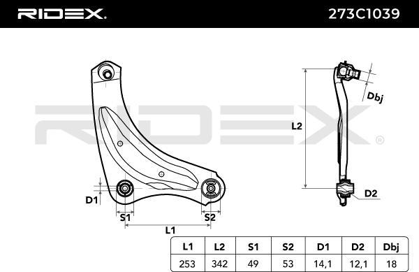 RIDEX 273C1039 - Bras de liaison, suspension de roue droxauto.com