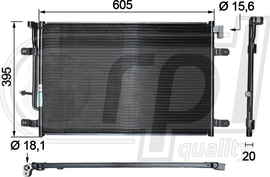 RPL QUALITY APCDAU5022 - Condensateur, climatisation droxauto.com