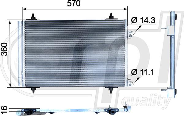 RPL QUALITY APCDCI5045 - Condensateur, climatisation droxauto.com