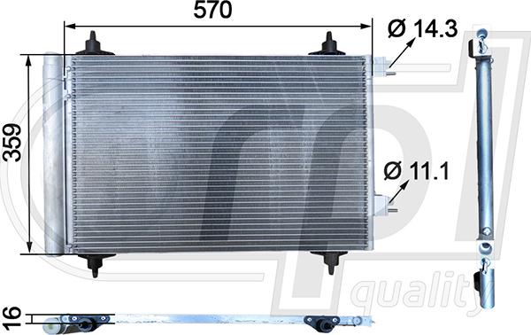 RPL QUALITY APCDCI5041 - Condensateur, climatisation droxauto.com