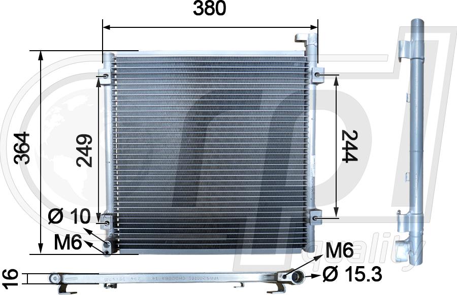 RPL QUALITY APCDHO5001 - Condensateur, climatisation droxauto.com