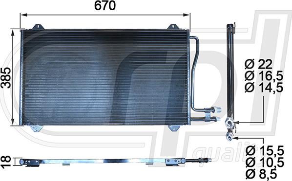 RPL QUALITY APCDMB5018 - Condensateur, climatisation droxauto.com