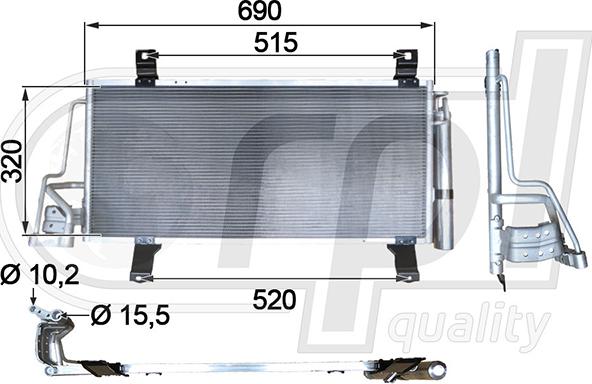 RPL QUALITY APCDMZ5041 - Condensateur, climatisation droxauto.com