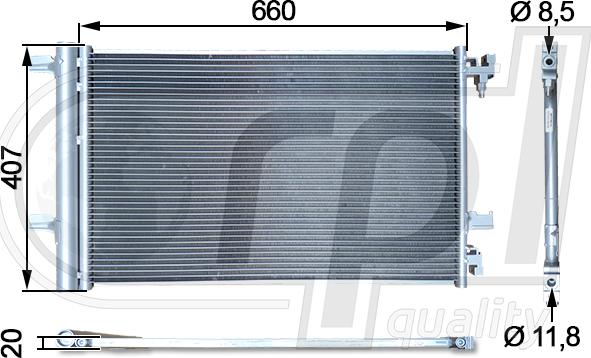 RPL QUALITY APCDOP5049 - Condensateur, climatisation droxauto.com