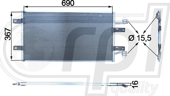 RPL QUALITY APCDOP5052 - Condensateur, climatisation droxauto.com