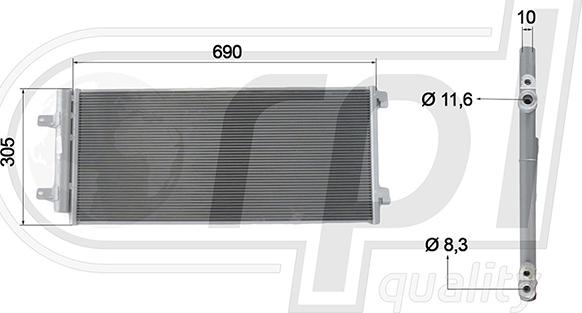 RPL QUALITY APCDOP5057 - Condensateur, climatisation droxauto.com