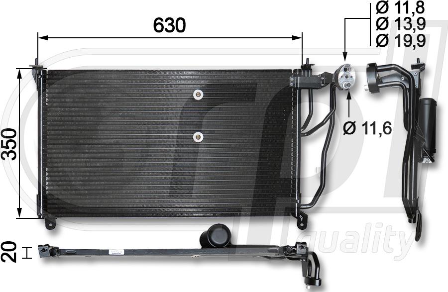 RPL QUALITY APCDOP5002 - Condensateur, climatisation droxauto.com