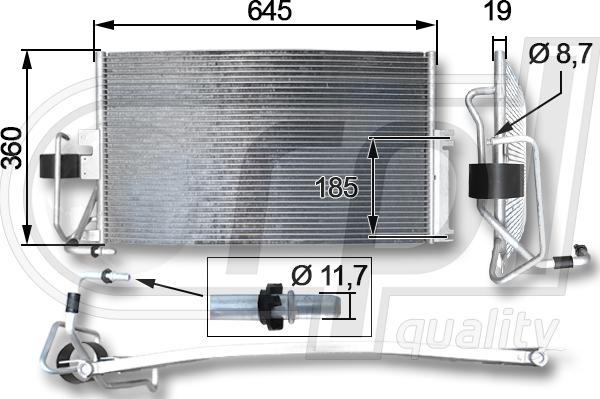 RPL QUALITY APCDOP5014 - Condensateur, climatisation droxauto.com