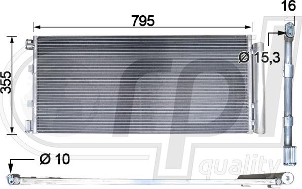 RPL QUALITY APCDRE5075 - Condensateur, climatisation droxauto.com