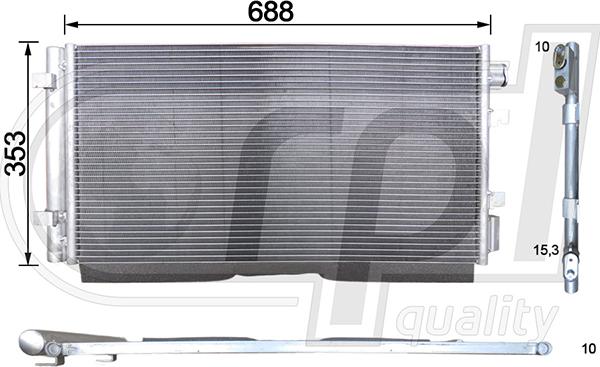 RPL QUALITY APCDRE5077 - Condensateur, climatisation droxauto.com