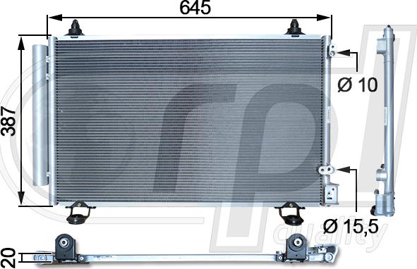 RPL QUALITY APCDTO5070 - Condensateur, climatisation droxauto.com