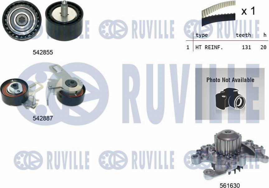 Ruville 5504971 - Pompe à eau + kit de courroie de distribution droxauto.com
