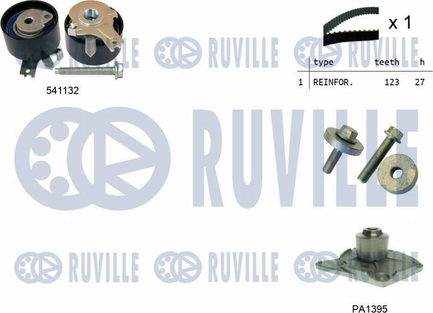Ruville 5500552 - Pompe à eau + kit de courroie de distribution droxauto.com