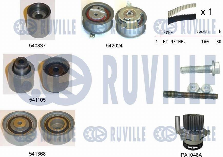 Ruville 5503051 - Pompe à eau + kit de courroie de distribution droxauto.com