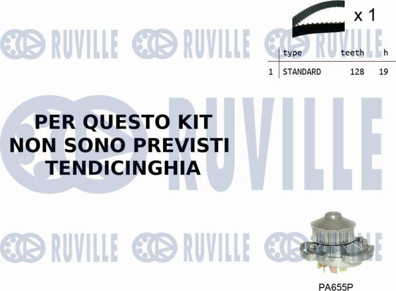 Ruville 55B0011 - Pompe à eau + kit de courroie de distribution droxauto.com