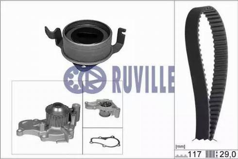 Ruville 57321701 - Pompe à eau + kit de courroie de distribution droxauto.com