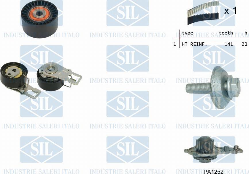 Saleri SIL K5PA1252 - Pompe à eau + kit de courroie de distribution droxauto.com