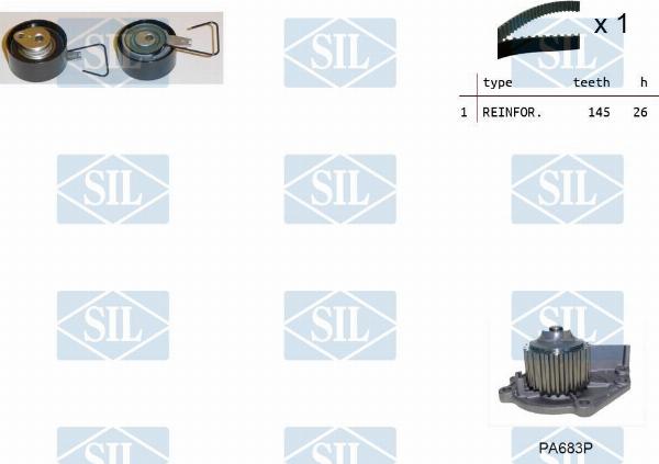 Saleri SIL K1PA683P - Pompe à eau + kit de courroie de distribution droxauto.com