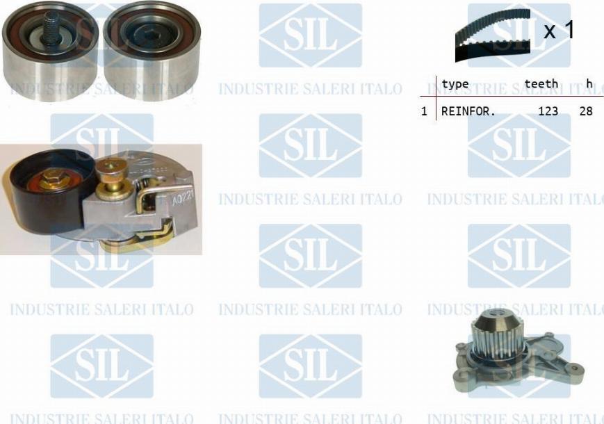 Saleri SIL K1PA1454 - Pompe à eau + kit de courroie de distribution droxauto.com