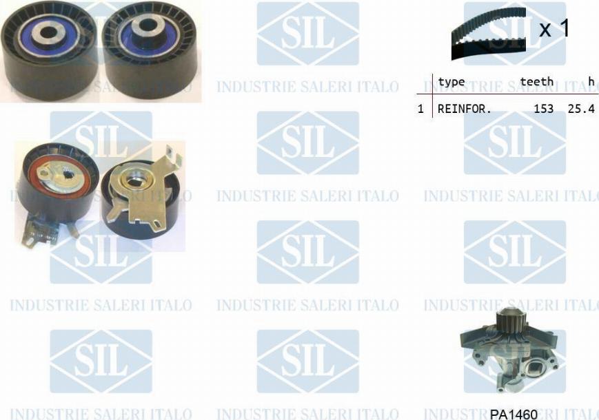 Saleri SIL K1PA1460 - Pompe à eau + kit de courroie de distribution droxauto.com