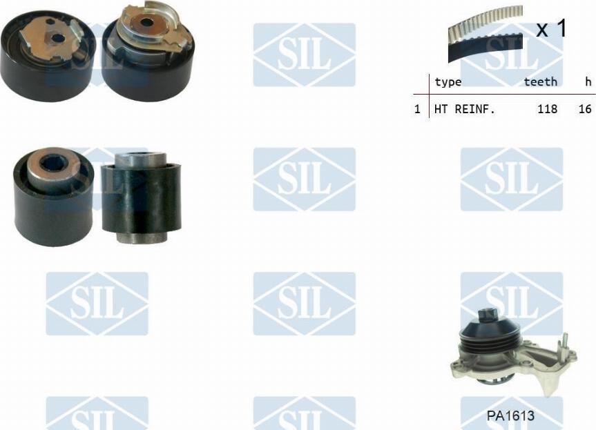 Saleri SIL K1PA1613 - Pompe à eau + kit de courroie de distribution droxauto.com