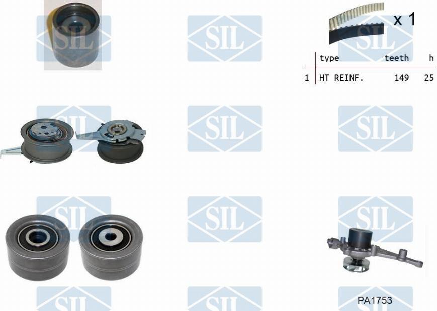 Saleri SIL K1PA1753 - Pompe à eau + kit de courroie de distribution droxauto.com