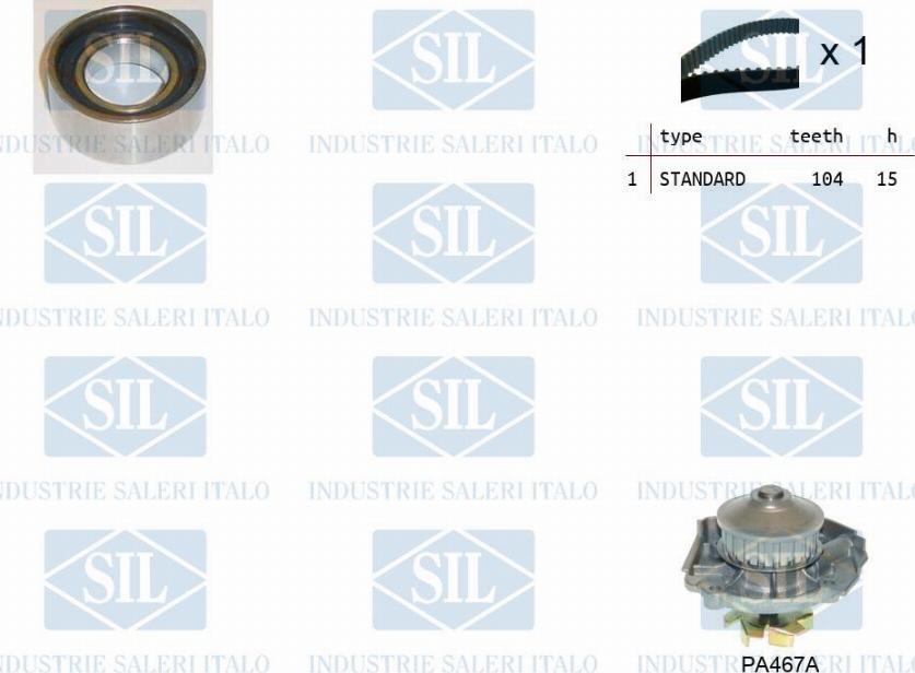 Saleri SIL K3PA467A - Pompe à eau + kit de courroie de distribution droxauto.com