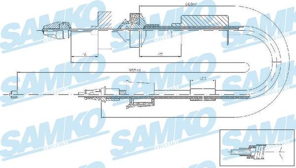 Samko C0199C - Tirette à câble, commande d'embrayage droxauto.com