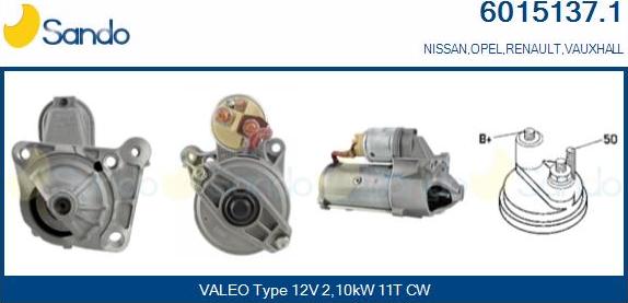 Sando 6015137.1 - Démarreur droxauto.com