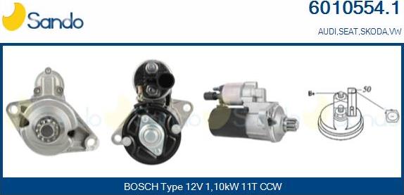 Sando 6010554.1 - Démarreur droxauto.com