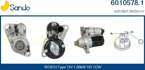 Sando 6010578.1 - Démarreur droxauto.com