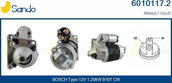 Sando 6010117.2 - Démarreur droxauto.com
