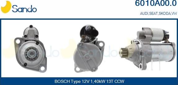 Sando 6010A00.0 - Démarreur droxauto.com