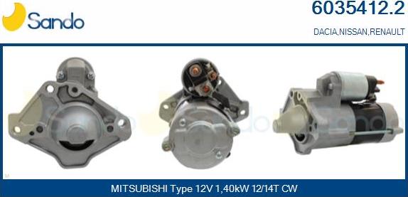 Sando 6035412.2 - Démarreur droxauto.com