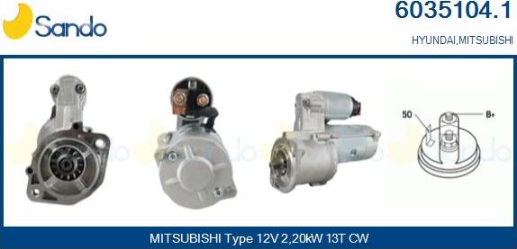 Sando 6035104.1 - Démarreur droxauto.com