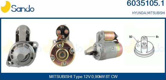 Sando 6035105.1 - Démarreur droxauto.com