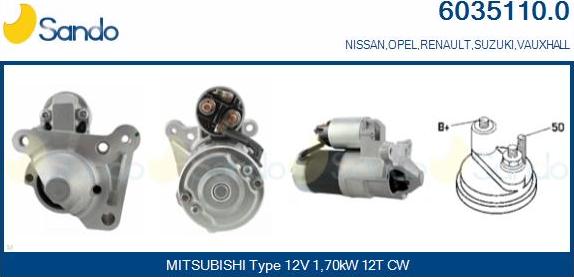 Sando 6035110.0 - Démarreur droxauto.com