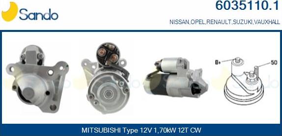 Sando 6035110.1 - Démarreur droxauto.com
