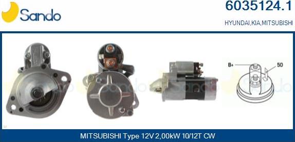 Sando 6035124.1 - Démarreur droxauto.com