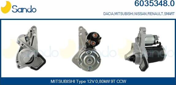 Sando 6035348.0 - Démarreur droxauto.com